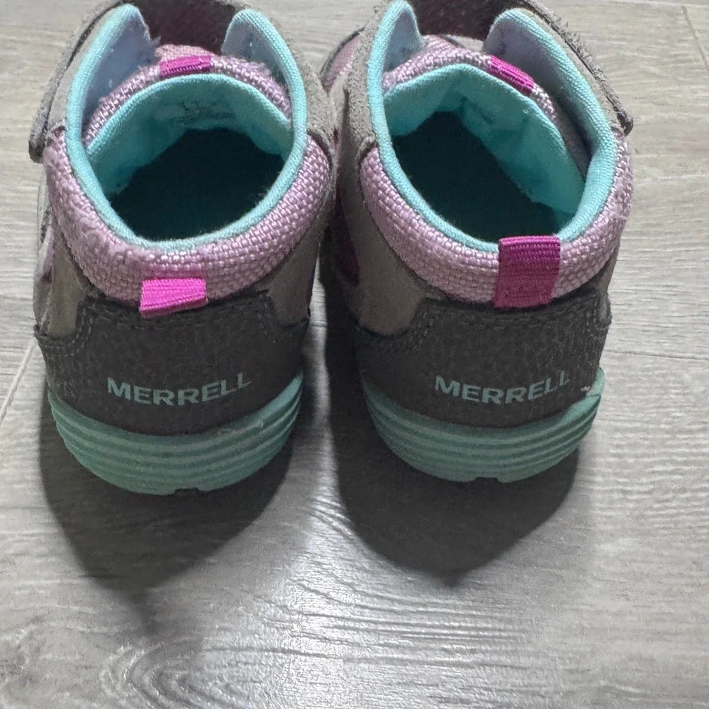 Merrell M-Bare St Ridge Jr Kids Hiking Boots Grey Pink ML162610 Size 7